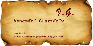 Vancsó Gusztáv névjegykártya