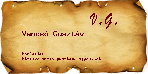 Vancsó Gusztáv névjegykártya