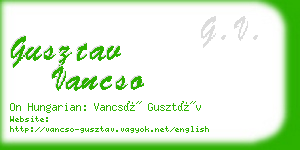 gusztav vancso business card